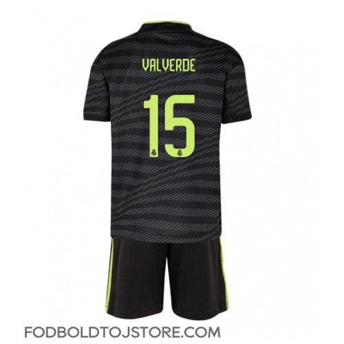 Real Madrid Federico Valverde #15 Tredje sæt Børn 2022-23 Kortærmet (+ Korte bukser)
